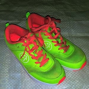 Zumba Fitness Neon Green and Red Athletic Shoes